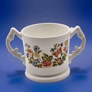 Aynsley Cottage Garden Twin Handled Loving Cup 3.5" Fine English Bone China 1985